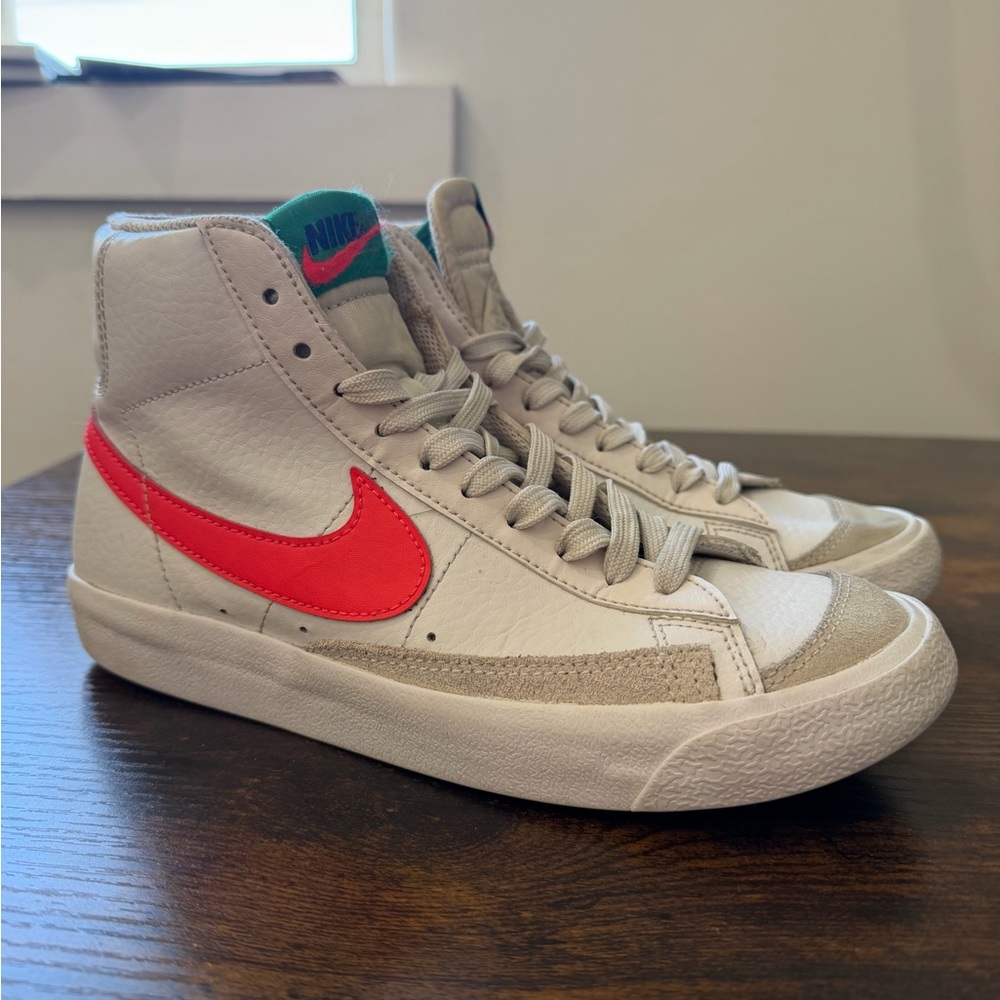 Nike High-Tops with Bright Red Swoosh